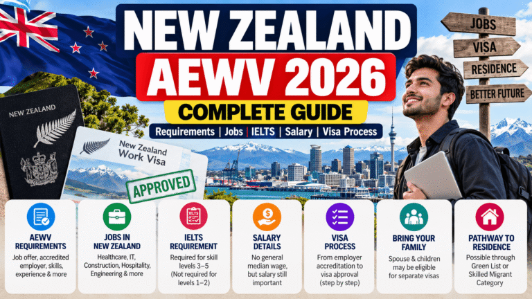 New Zealand AEWV 2026: Requirements, Jobs, Salary, IELTS & Visa Process